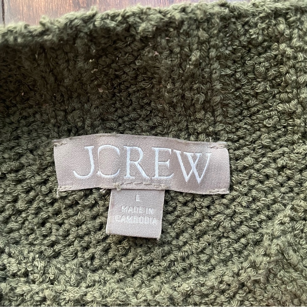 J.CREW Women's Army/olive Green Sweater Size Large Long Sleeve - Picture 3 of 5